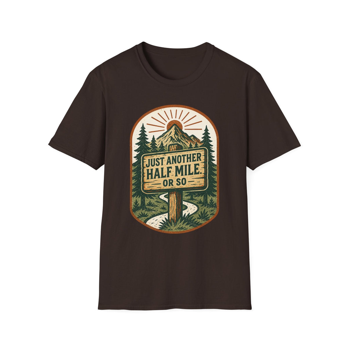 Just Another Half Mile T-Shirt | Hiking Mountains Vintage Trail Design | SummitPine