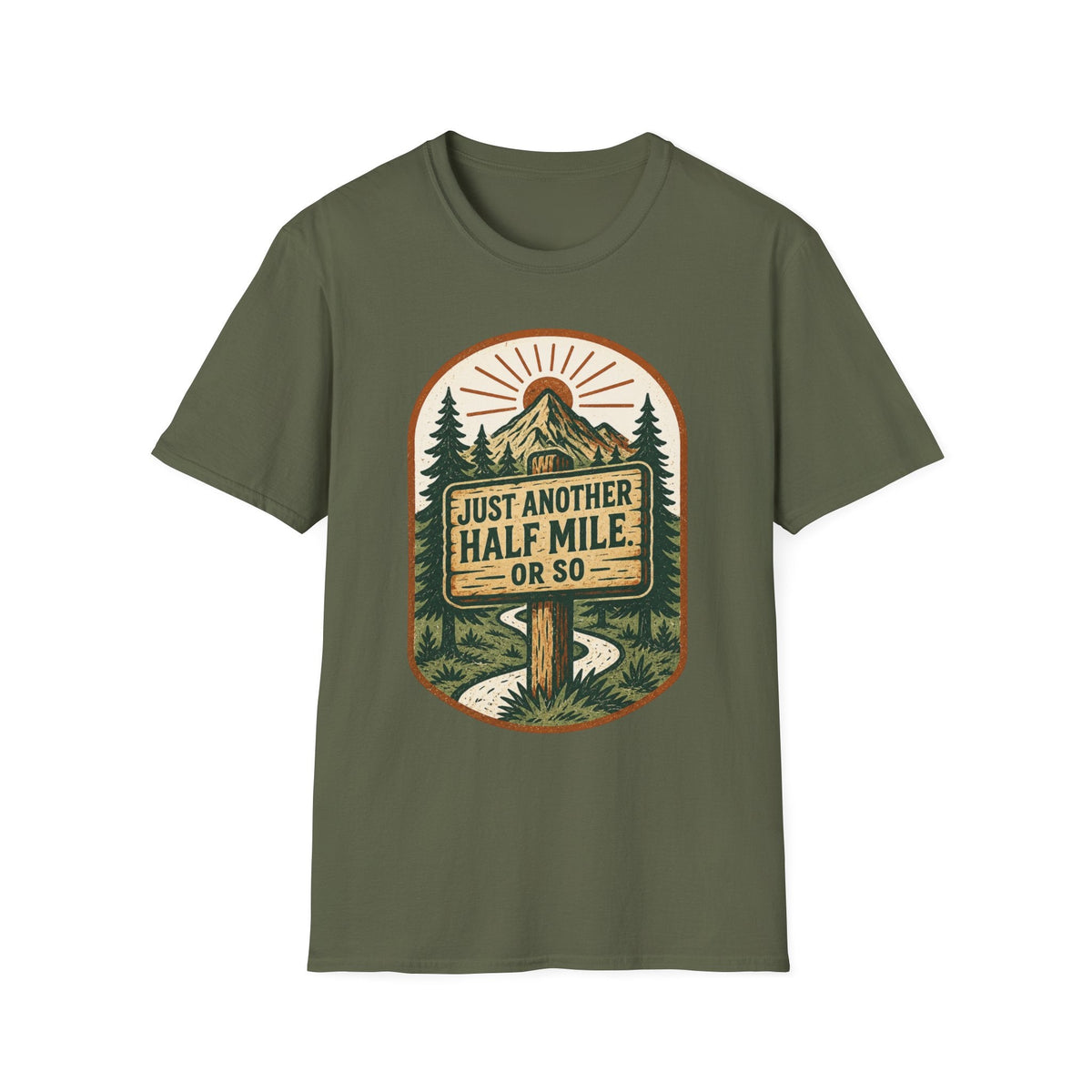 Just Another Half Mile T-Shirt | Hiking Mountains Vintage Trail Design | SummitPine