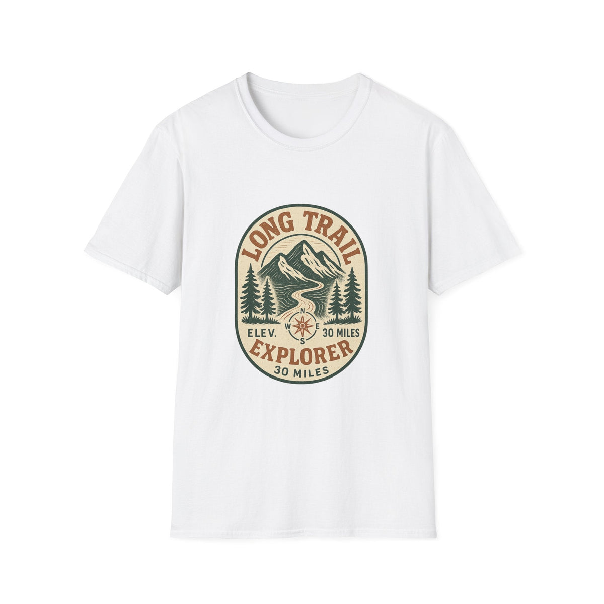 Long Trail Mountain Explorer T-Shirt | Hiking Adventure Badge | SummitPine