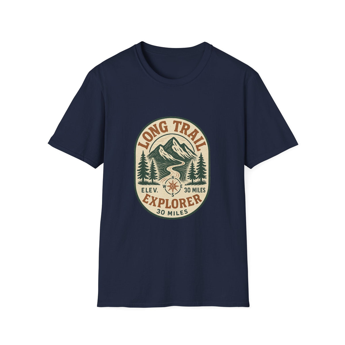 Long Trail Mountain Explorer T-Shirt | Hiking Adventure Badge | SummitPine
