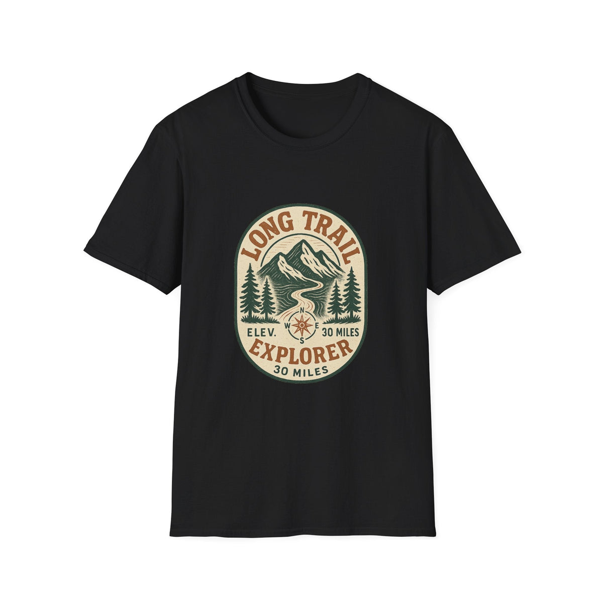 Long Trail Mountain Explorer T-Shirt | Hiking Adventure Badge | SummitPine