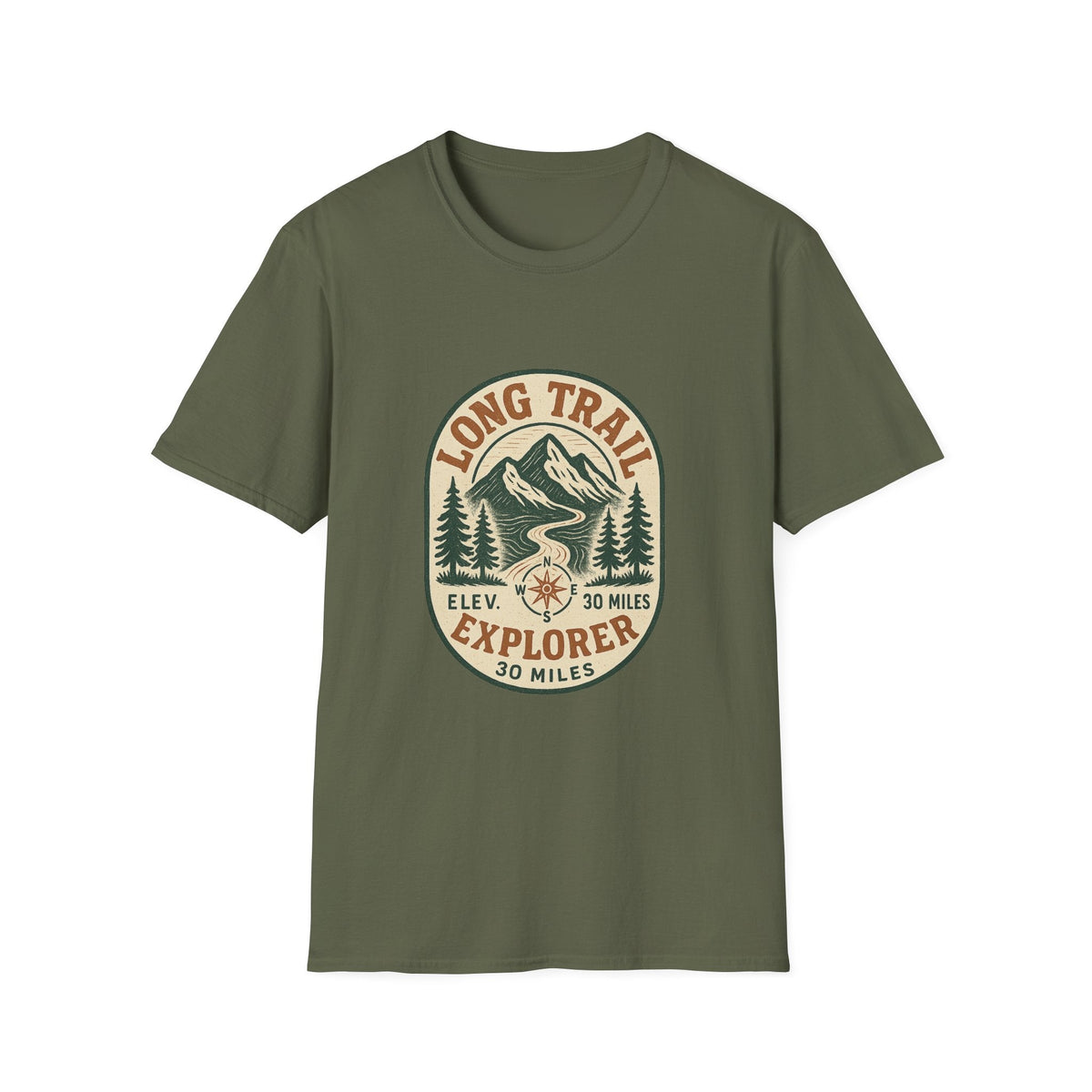 Long Trail Mountain Explorer T-Shirt | Hiking Adventure Badge | SummitPine