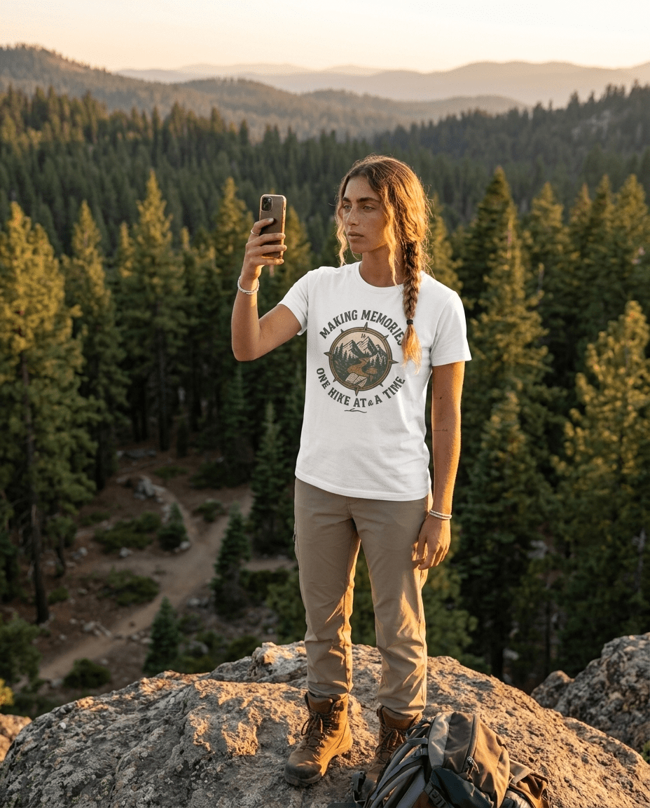 Making Memories Hiking T-Shirt | Mountain Compass Trail Graphic | SummitPine