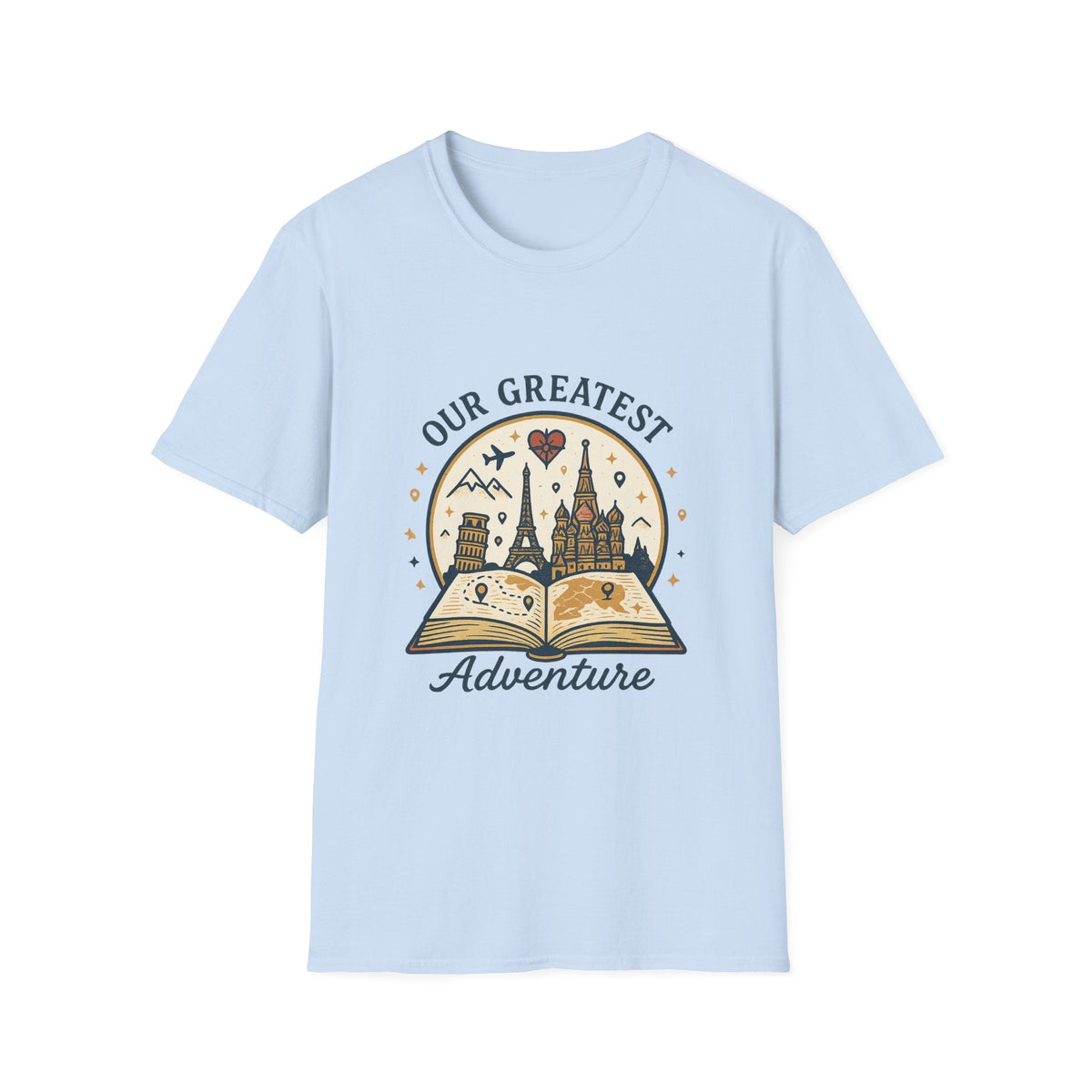 Our Greatest Adventure T-Shirt | Travel Book Castle Hot Air Balloon | SummitPine