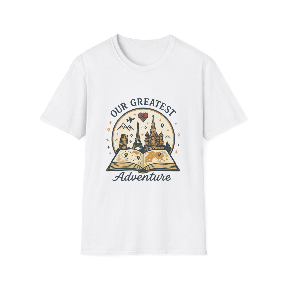 Our Greatest Adventure T-Shirt | Travel Book Castle Hot Air Balloon | SummitPine