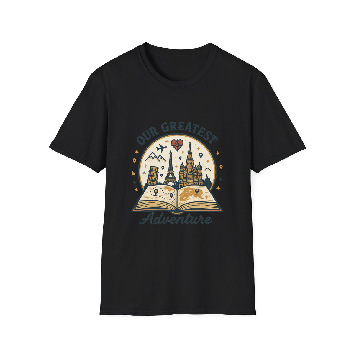 Our Greatest Adventure T-Shirt | Travel Book Castle Hot Air Balloon | SummitPine