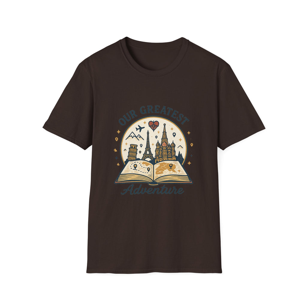 Our Greatest Adventure T-Shirt | Travel Book Castle Hot Air Balloon | SummitPine