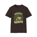 Our Happy Happy Place camper graphic T-Shirt | vintage camping trailer design | SummitPine