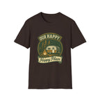 Our Happy Happy Place camper graphic T-Shirt | vintage camping trailer design | SummitPine