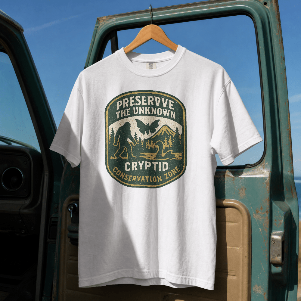 Preserve the Unknown T-Shirt | Vintage Cryptid Bigfoot Graphic Tee | Mountain Adventure Shirt | SummitPine