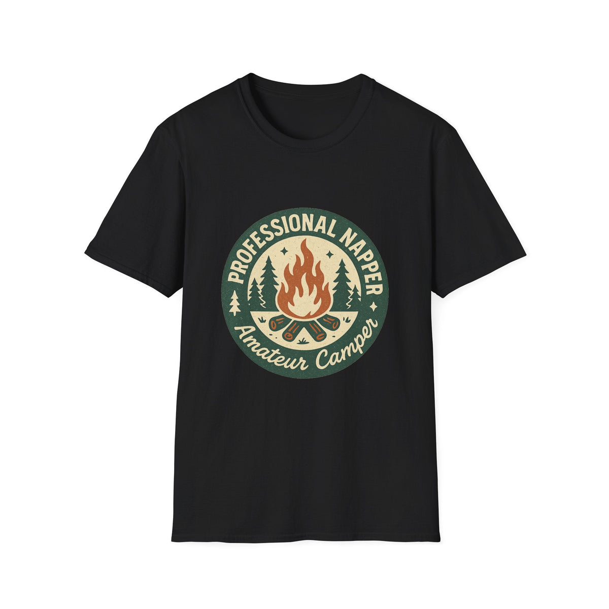 Professional Napper Campfire T-Shirt | Camping Nap Sleep Graphic Tee | SummitPine