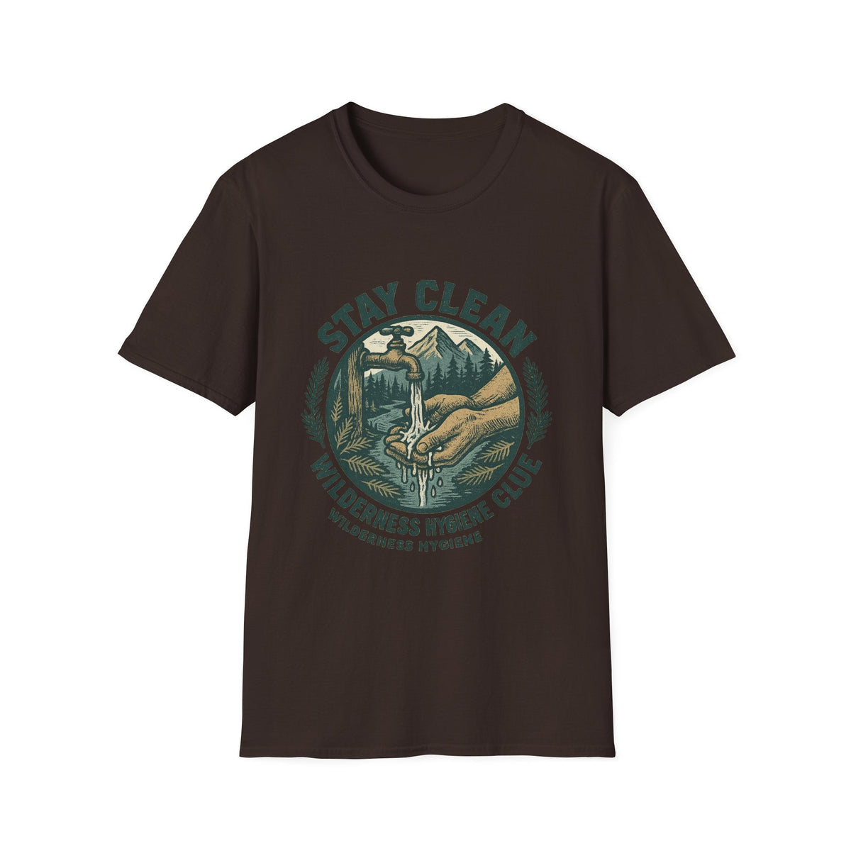 Stay Clean Wilderness Hygiene Club T-Shirt | Outdoor Camping Design | SummitPine