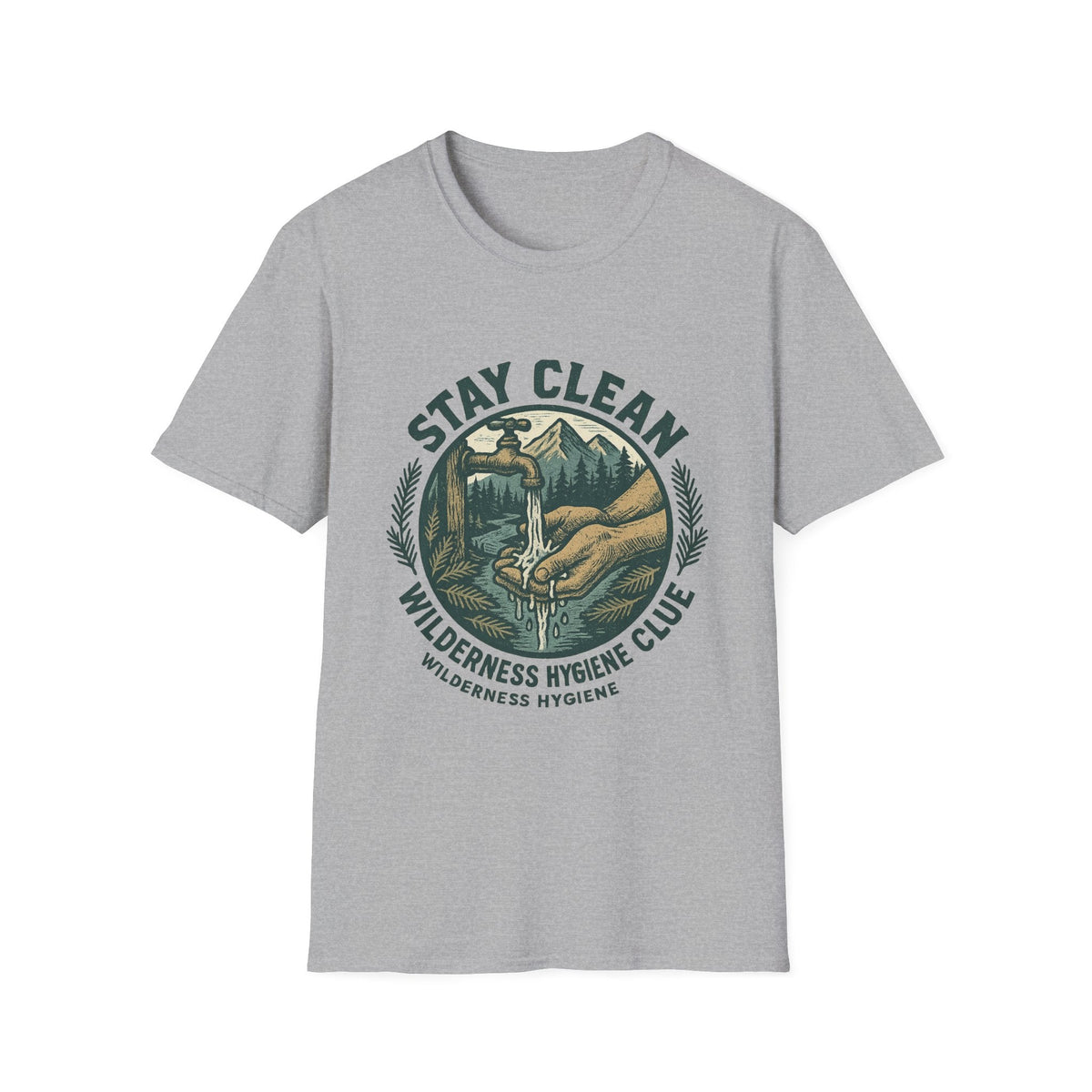 Stay Clean Wilderness Hygiene Club T-Shirt | Outdoor Camping Design | SummitPine