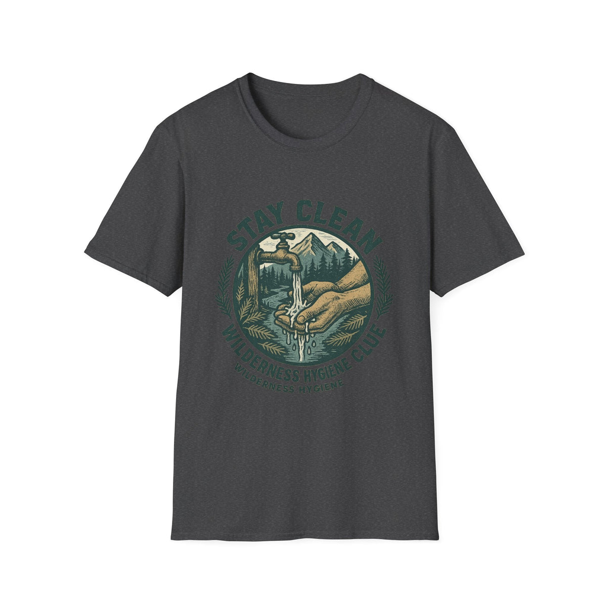 Stay Clean Wilderness Hygiene Club T-Shirt | Outdoor Camping Design | SummitPine