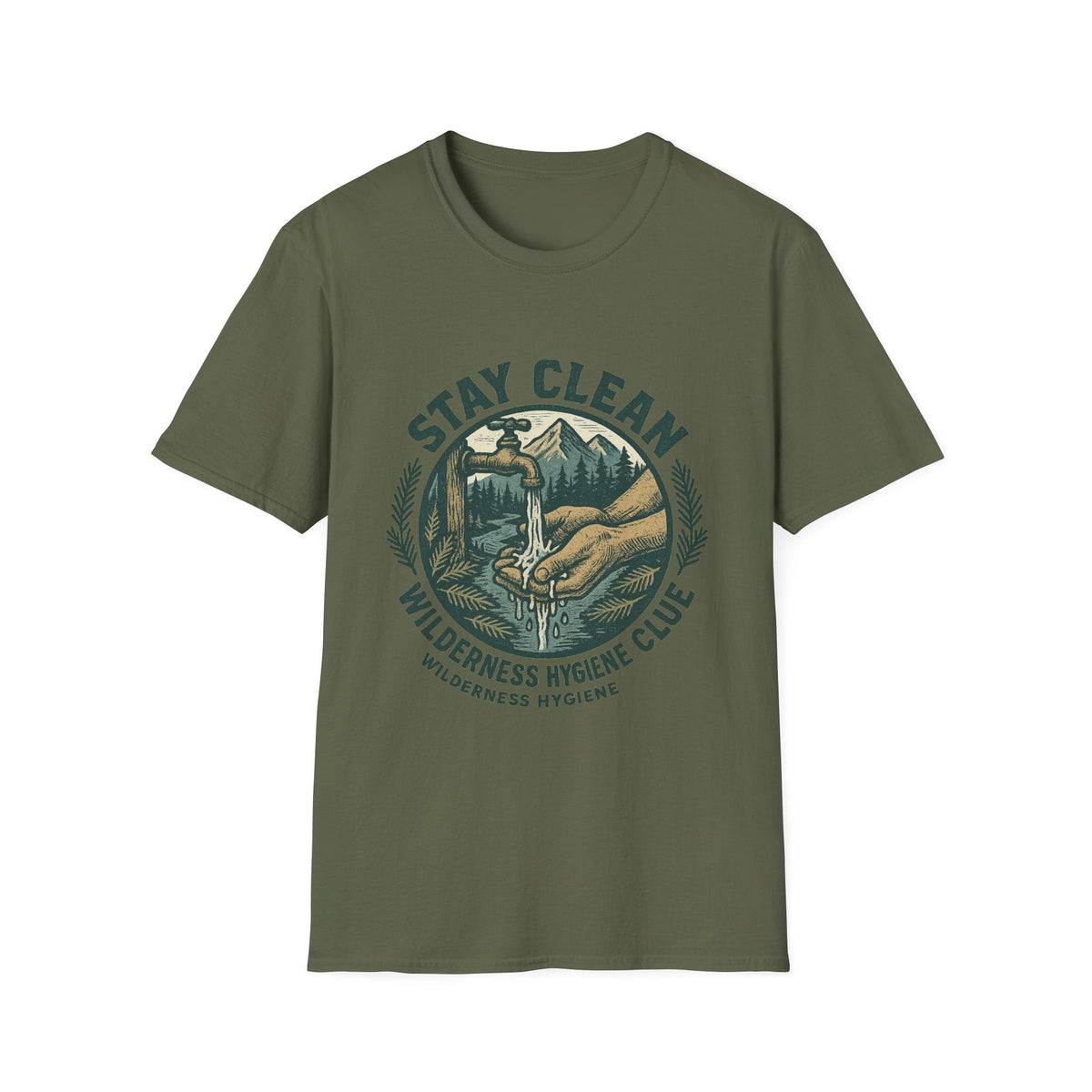 Stay Clean Wilderness Hygiene Club T-Shirt | Outdoor Camping Design | SummitPine