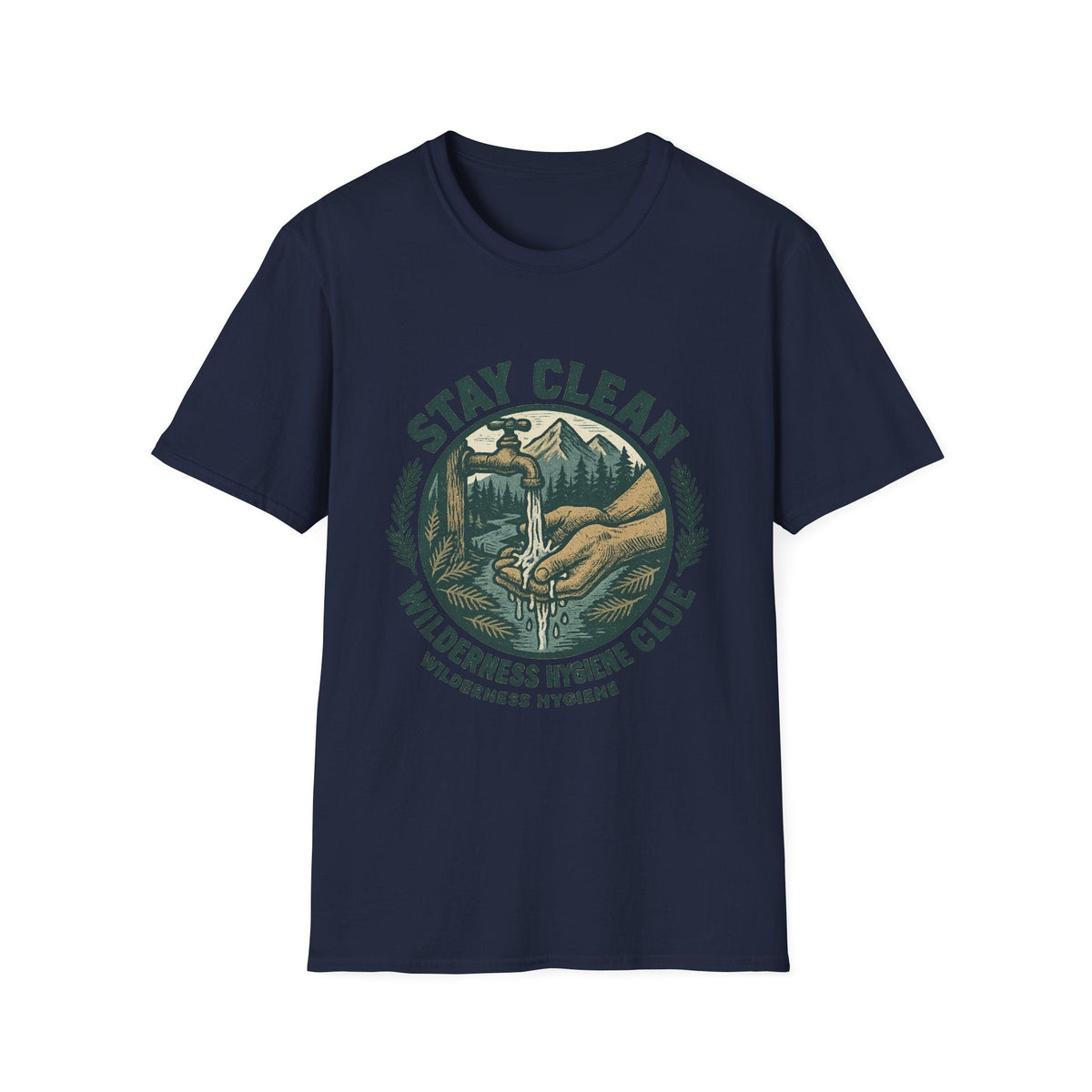 Stay Clean Wilderness Hygiene Club T-Shirt | Outdoor Camping Design | SummitPine