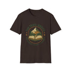 The Trail Awaits mountain and book illustration T-Shirt | hiking, adventure, nature | SummitPine