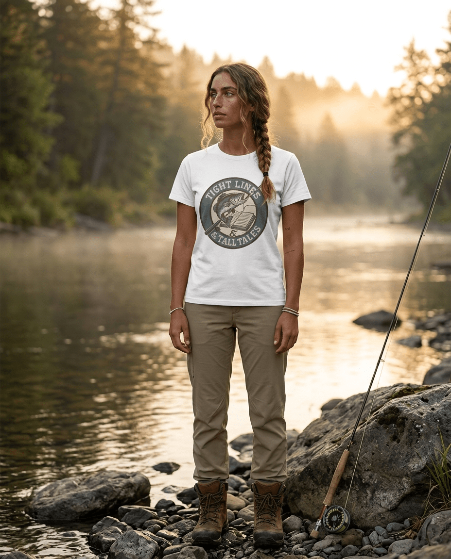 Tight Lines & Tall Tales T-Shirt | Fishing Bass Graphic Tee | SummitPine