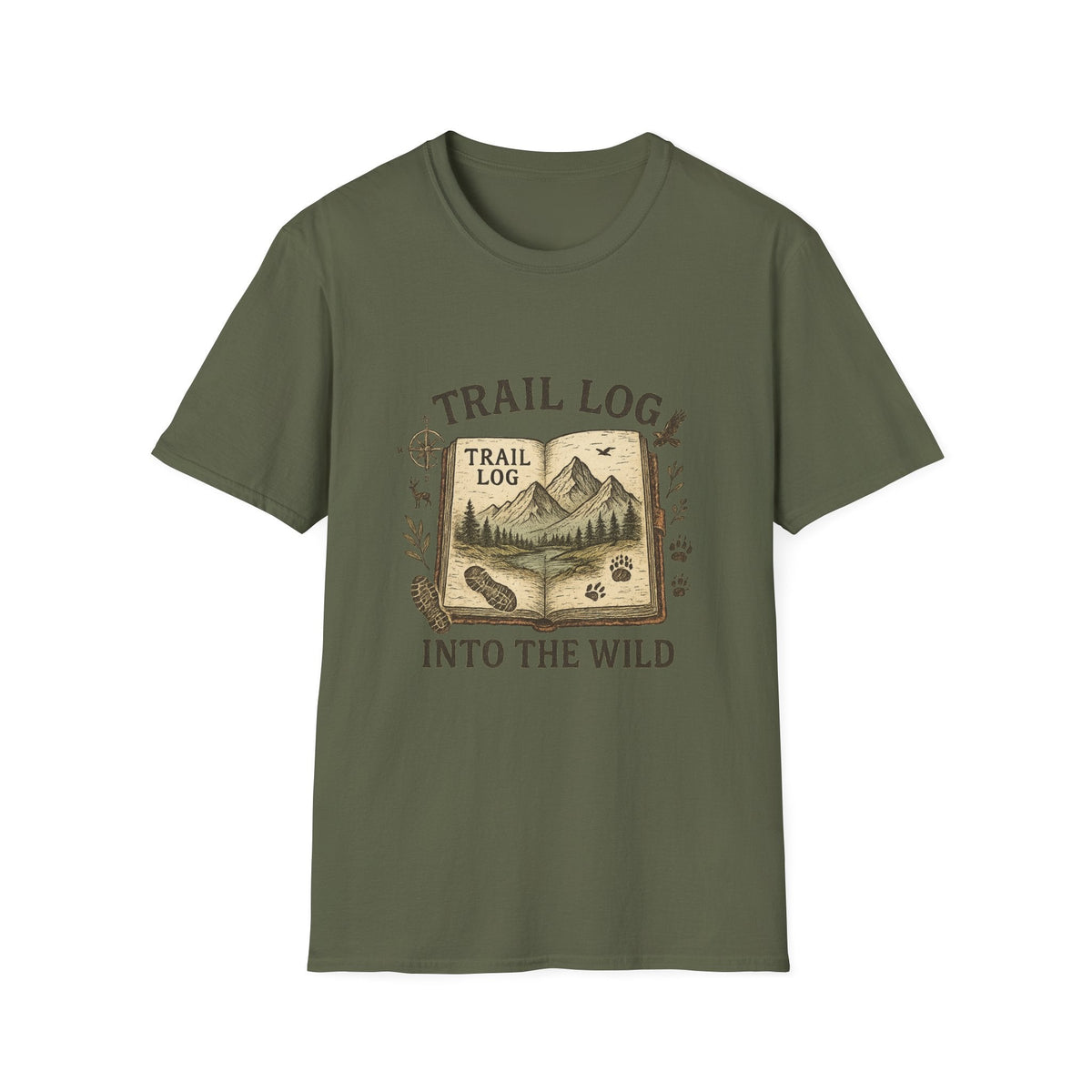 Trail Log book illustration T-Shirt | Into the Wild hiking design | SummitPine