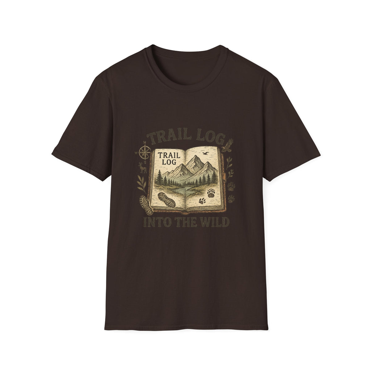 Trail Log book illustration T-Shirt | Into the Wild hiking design | SummitPine