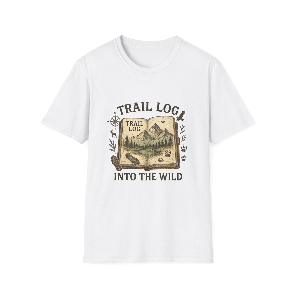 Trail Log book illustration T-Shirt | Into the Wild hiking design | SummitPine