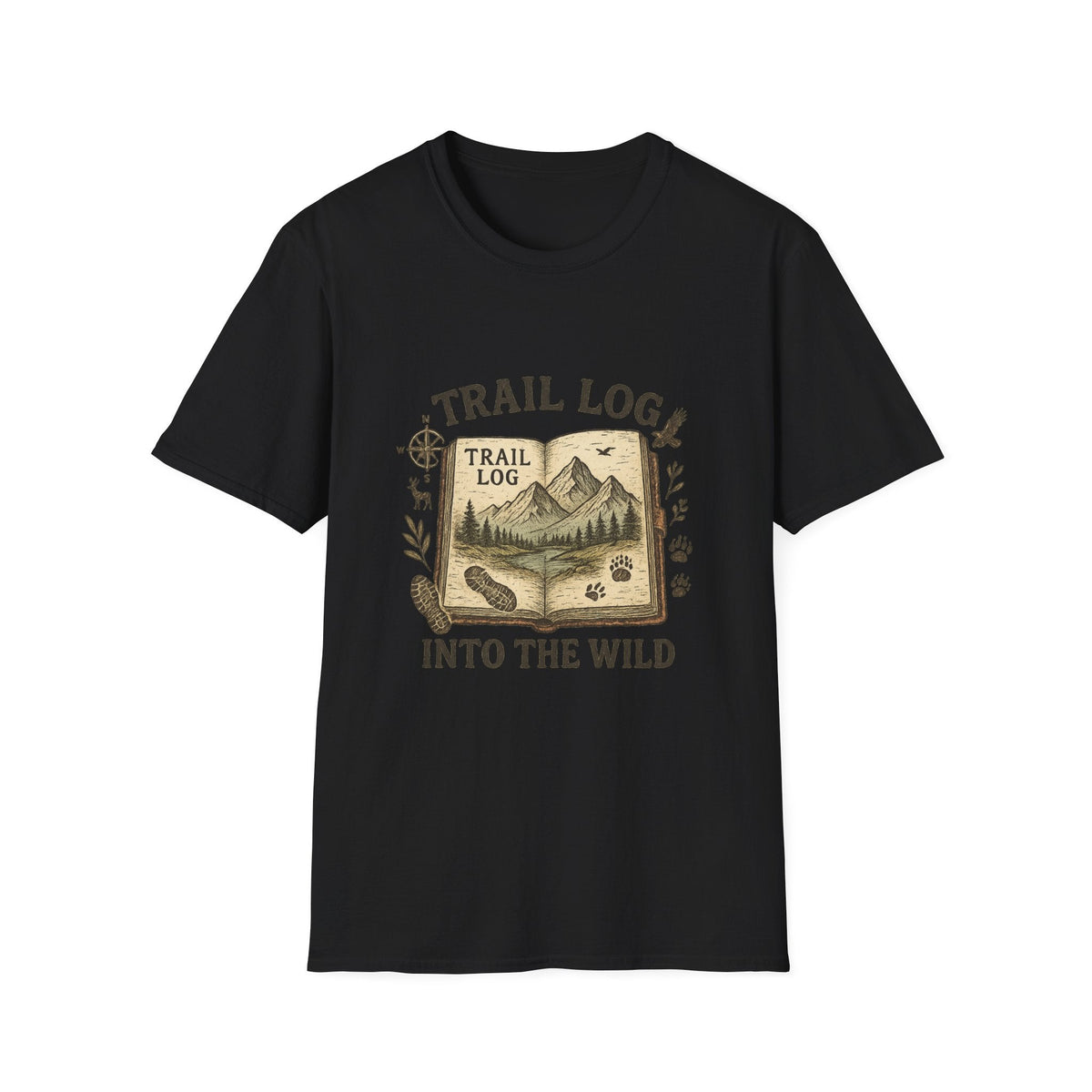 Trail Log book illustration T-Shirt | Into the Wild hiking design | SummitPine