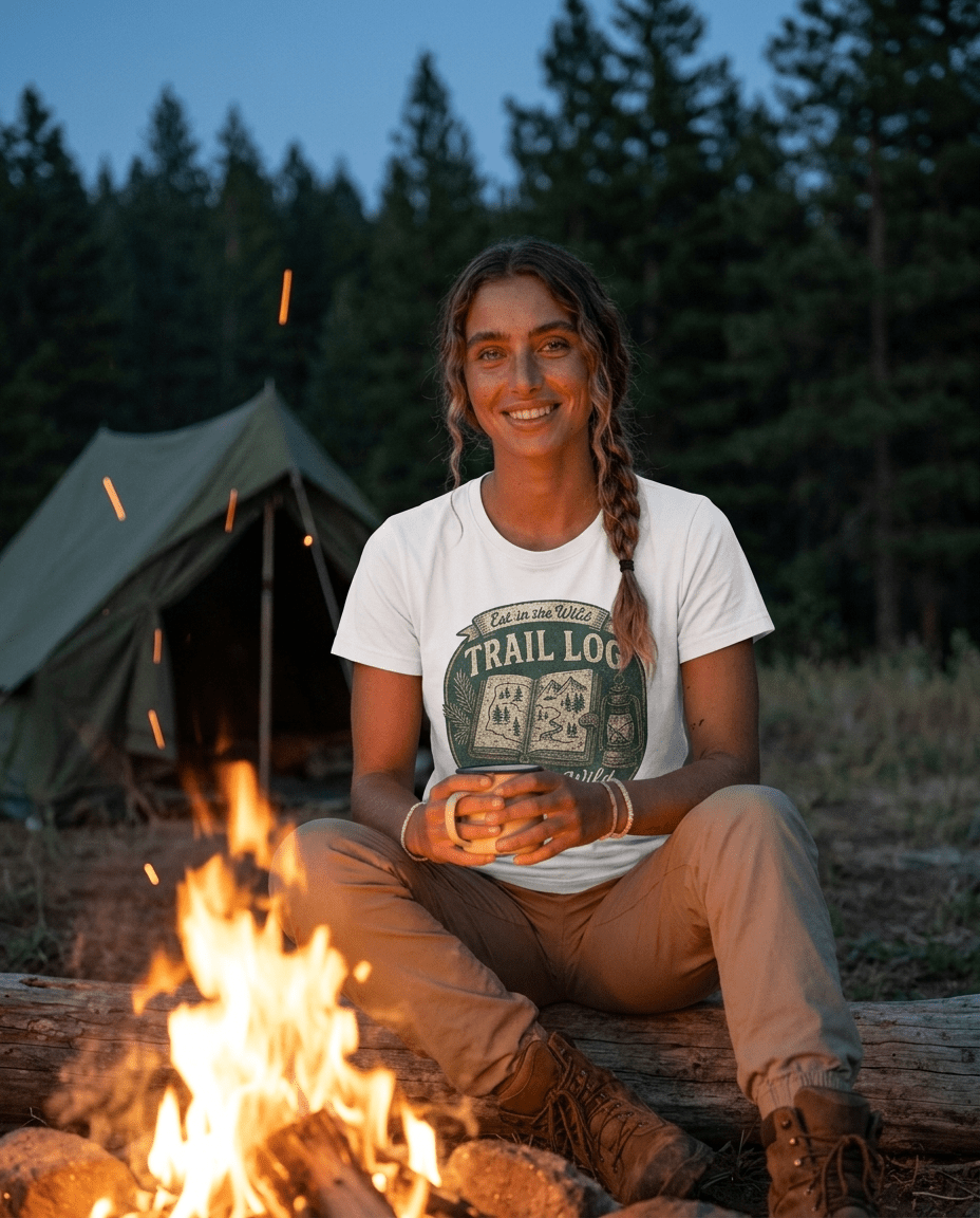 Trail Log camping badge T-Shirt | outdoors hiking graphic tee | SummitPine