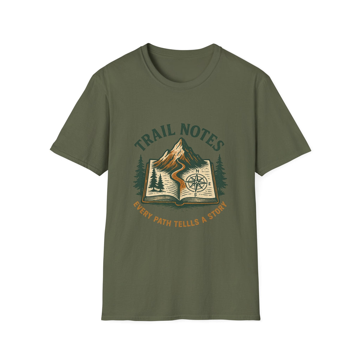 Trail Notes mountain map design T-Shirt | hiking journal illustration | SummitPine