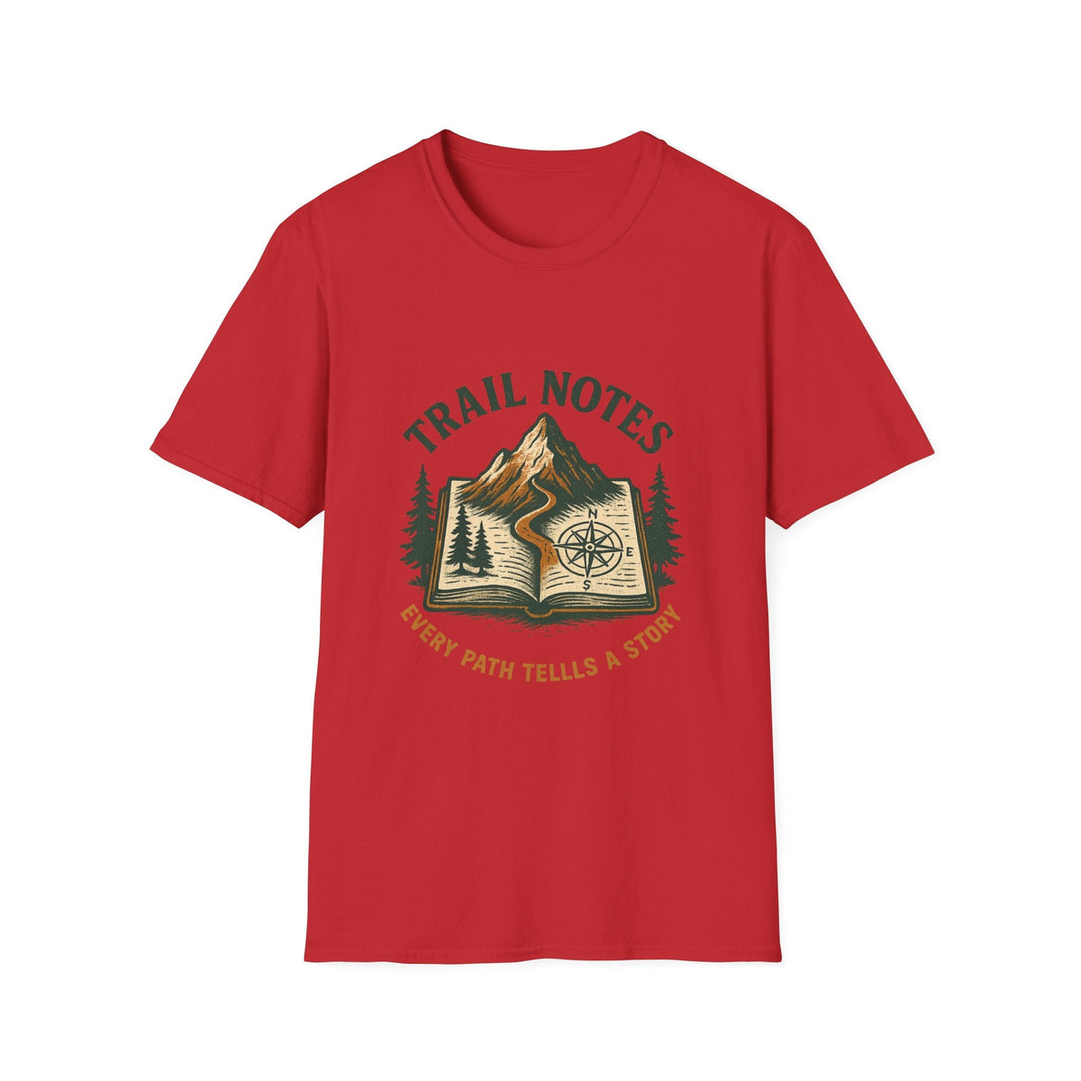 Trail Notes mountain map design T-Shirt | hiking journal illustration | SummitPine