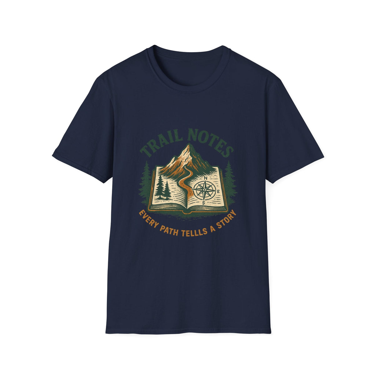 Trail Notes mountain map design T-Shirt | hiking journal illustration | SummitPine