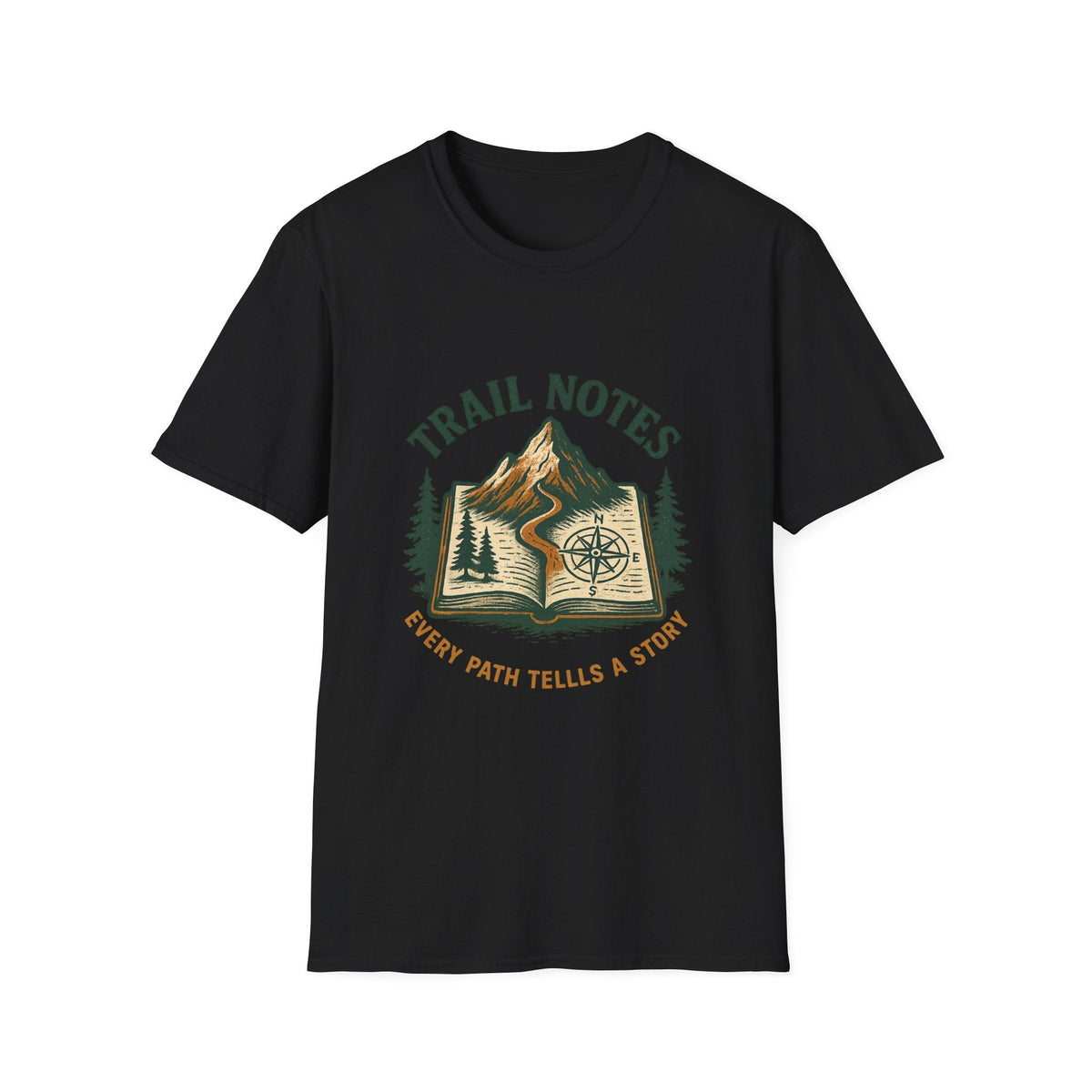 Trail Notes mountain map design T-Shirt | hiking journal illustration | SummitPine