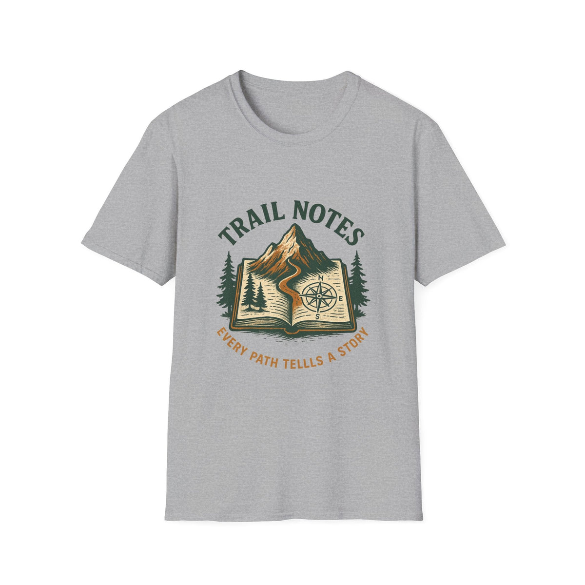 Trail Notes mountain map design T-Shirt | hiking journal illustration | SummitPine