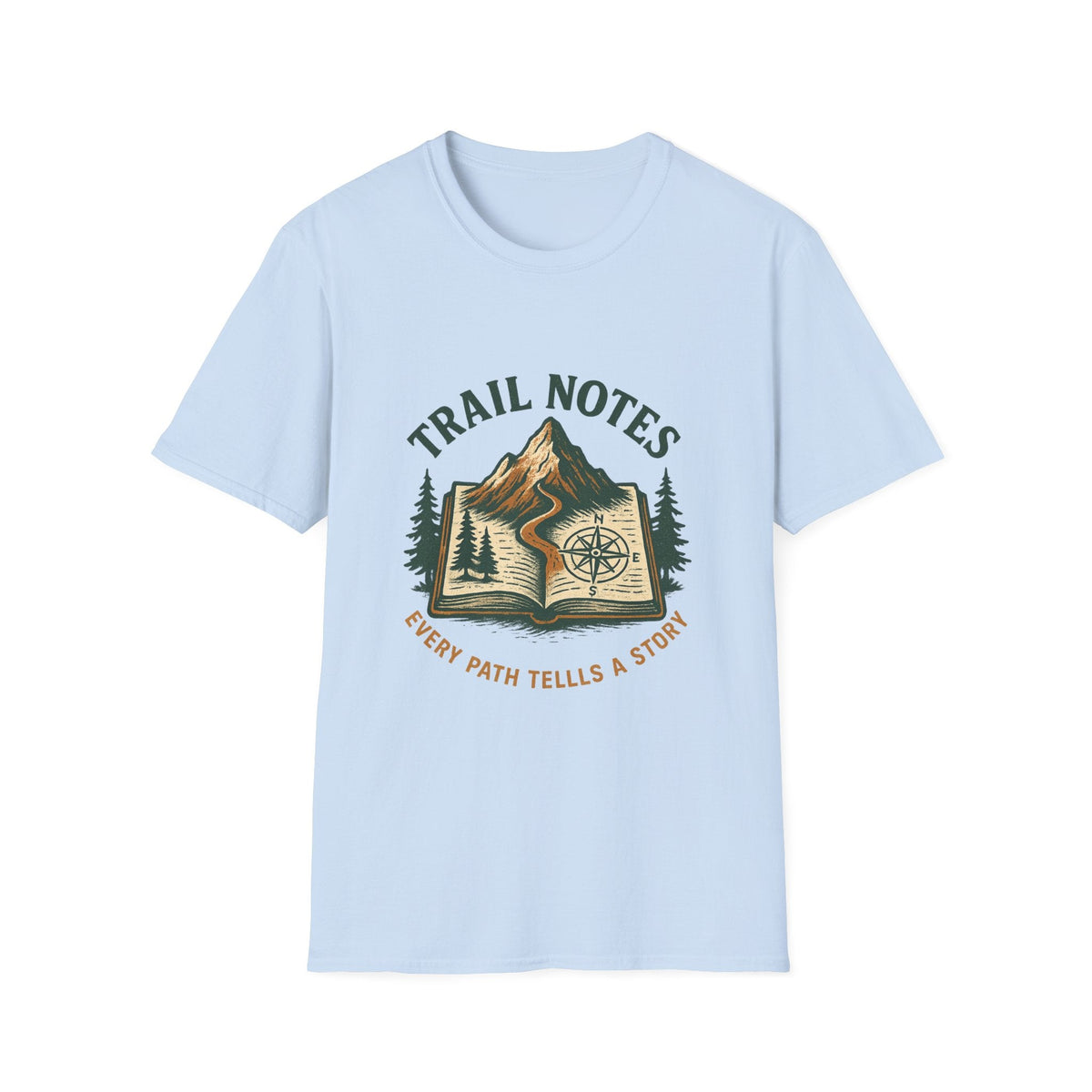 Trail Notes mountain map design T-Shirt | hiking journal illustration | SummitPine