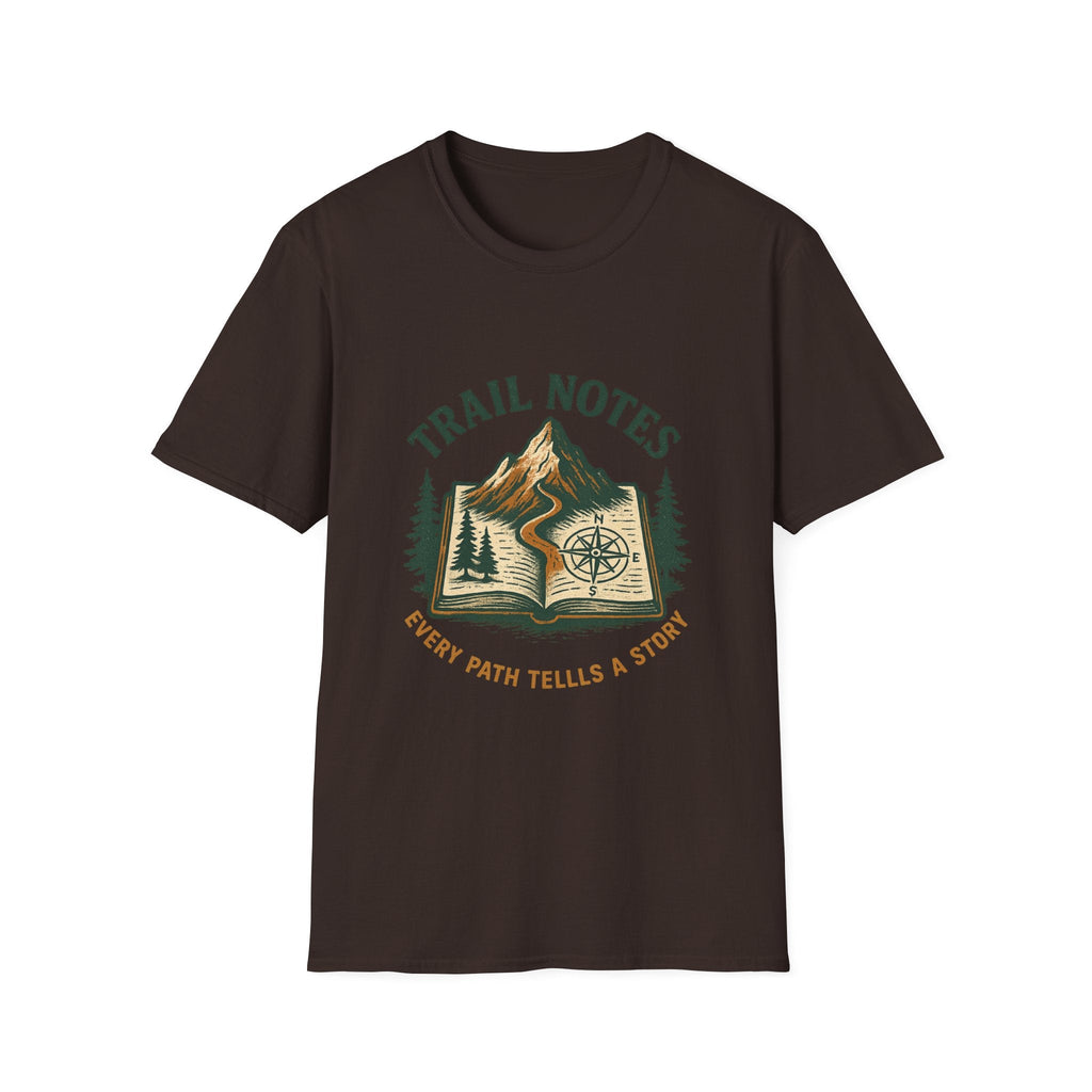 Trail Notes mountain map design T-Shirt | hiking journal illustration | SummitPine