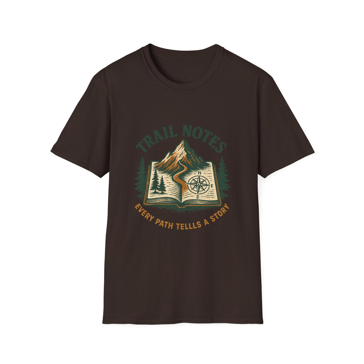 Trail Notes mountain map design T-Shirt | hiking journal illustration | SummitPine
