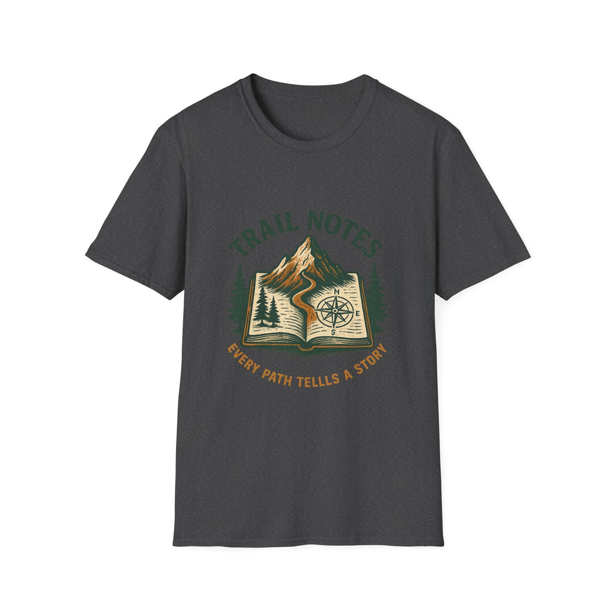 Trail Notes mountain map design T-Shirt | hiking journal illustration | SummitPine