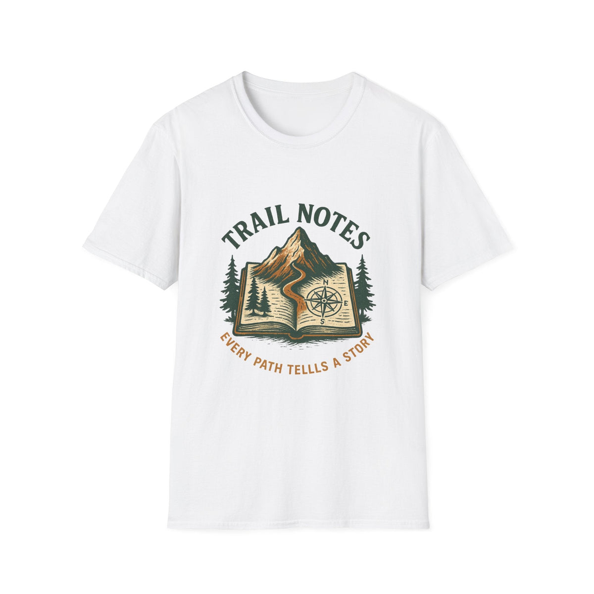 Trail Notes mountain map design T-Shirt | hiking journal illustration | SummitPine