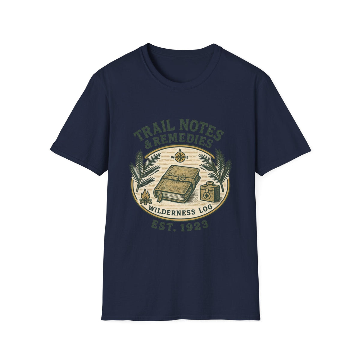 Trail Notes & Remedies T-Shirt | Wilderness Log, Vintage Botanical Design | SummitPine