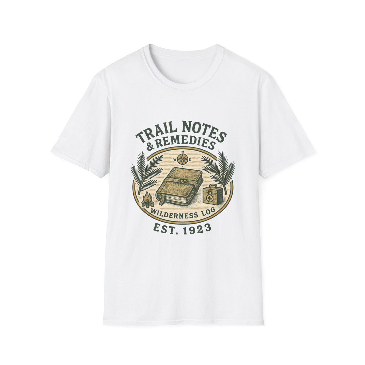 Trail Notes & Remedies T-Shirt | Wilderness Log, Vintage Botanical Design | SummitPine