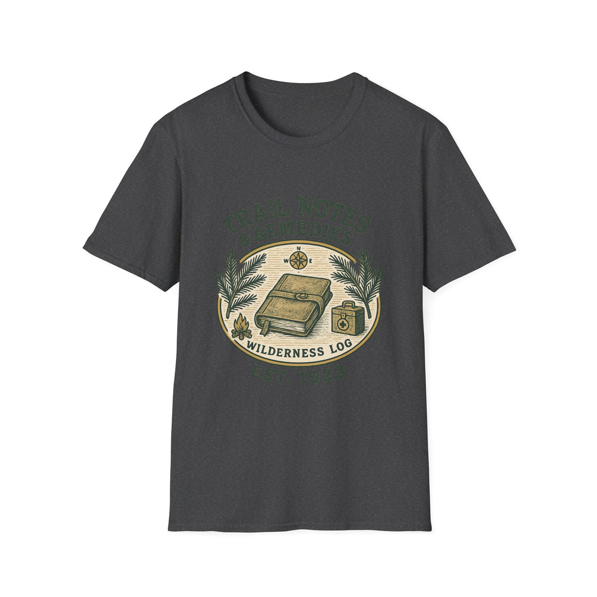 Trail Notes & Remedies T-Shirt | Wilderness Log, Vintage Botanical Design | SummitPine