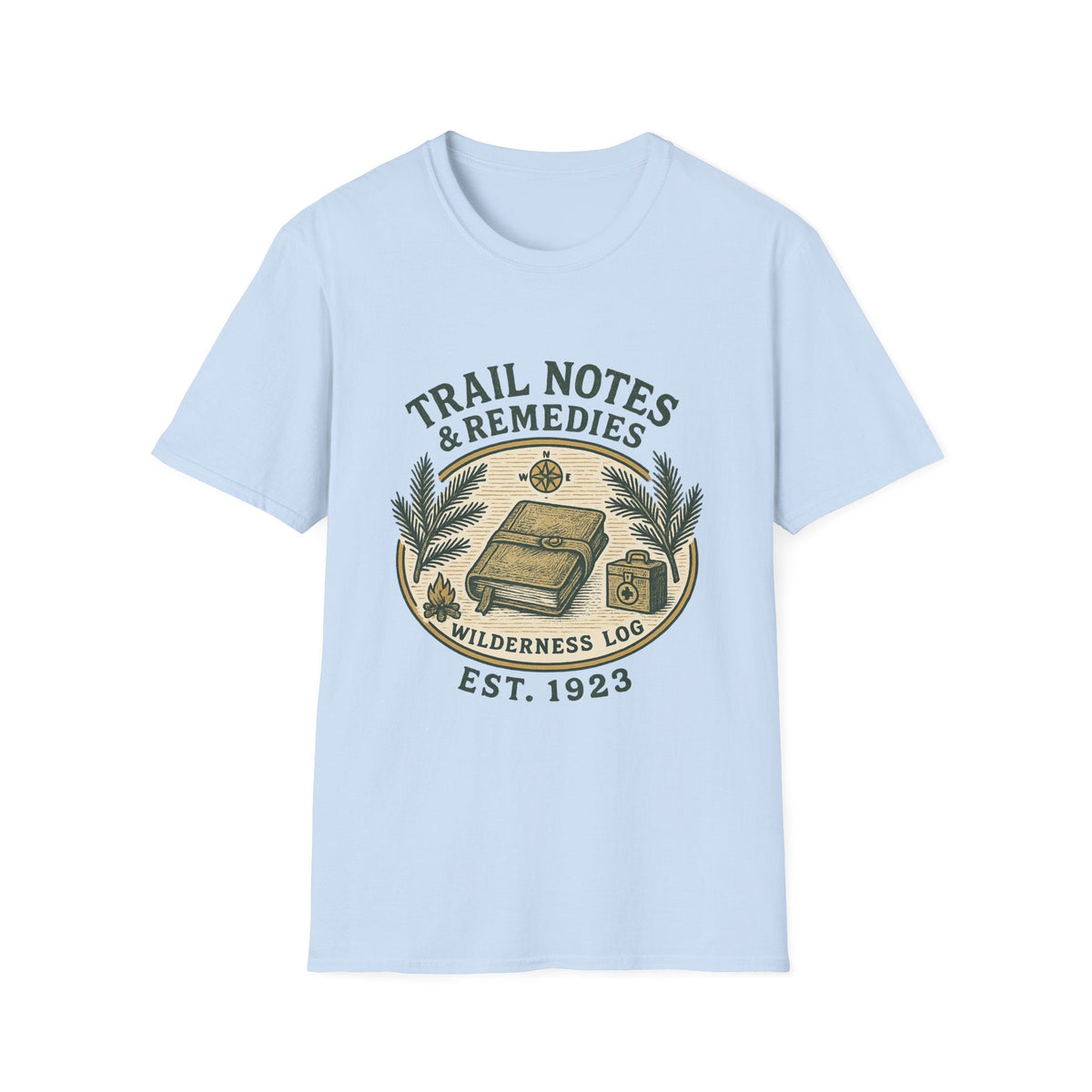 Trail Notes & Remedies T-Shirt | Wilderness Log, Vintage Botanical Design | SummitPine