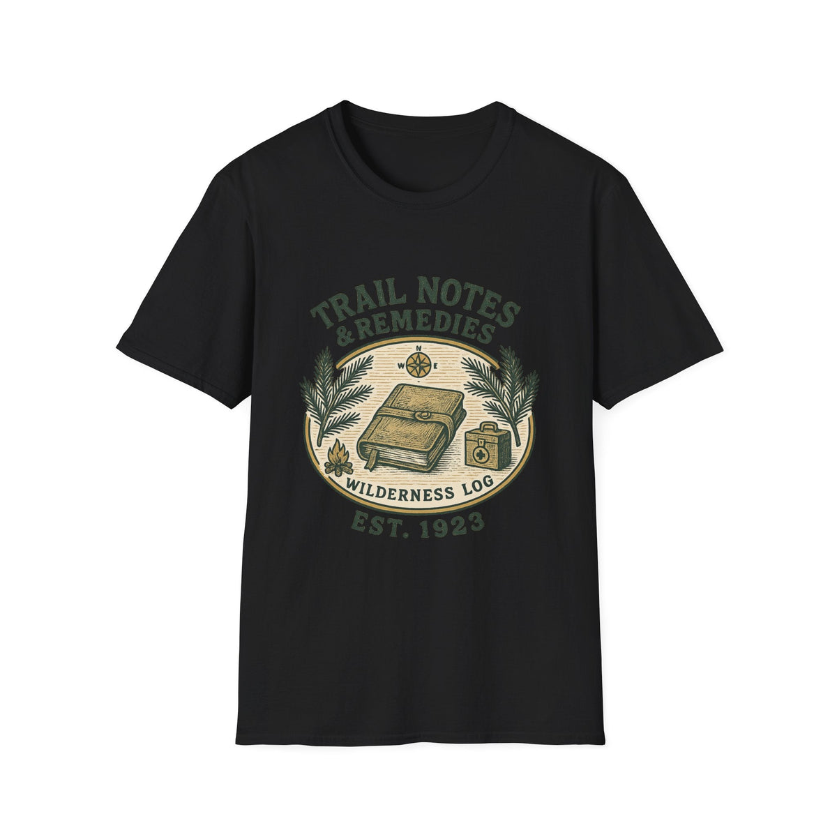 Trail Notes & Remedies T-Shirt | Wilderness Log, Vintage Botanical Design | SummitPine