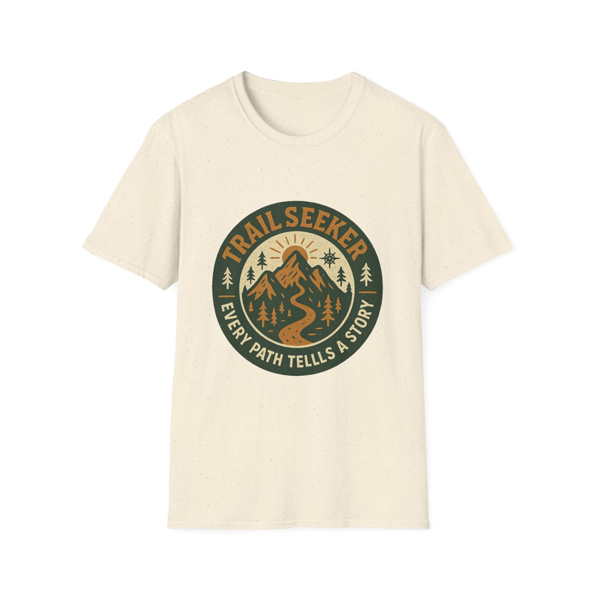 Trail Seeker mountain badge T-Shirt | Hiking outdoors adventure tee | SummitPine