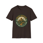 Trail Seeker mountain badge T-Shirt | Hiking outdoors adventure tee | SummitPine