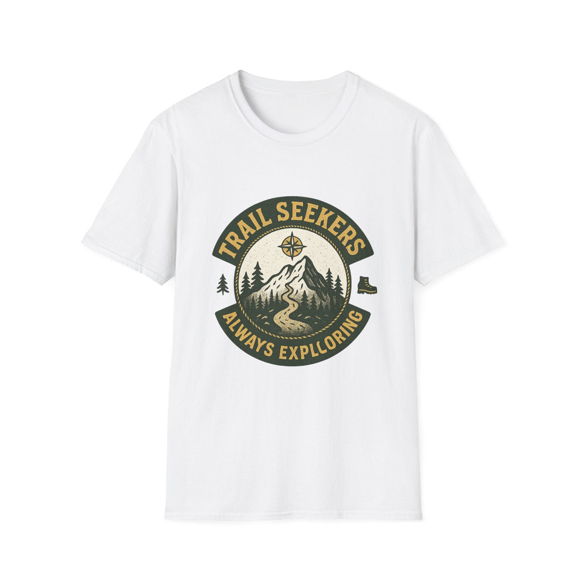 Trail Seekers mountain compass graphic T-Shirt | Adventure hiking design | SummitPine