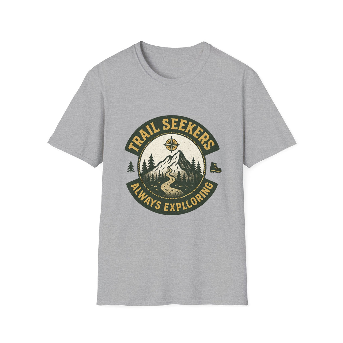 Trail Seekers mountain compass graphic T-Shirt | Adventure hiking design | SummitPine