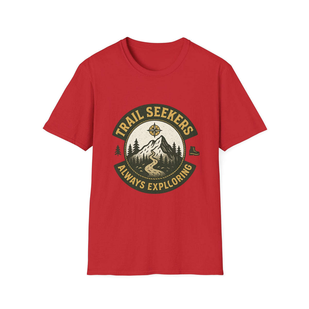 Trail Seekers mountain compass graphic T-Shirt | Adventure hiking design | SummitPine