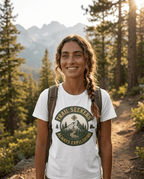Trail Seekers mountain compass graphic T-Shirt | Adventure hiking design | SummitPine