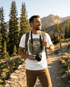 Trail Wisdom hiking badge T-Shirt | mountain compass outdoors design | SummitPine