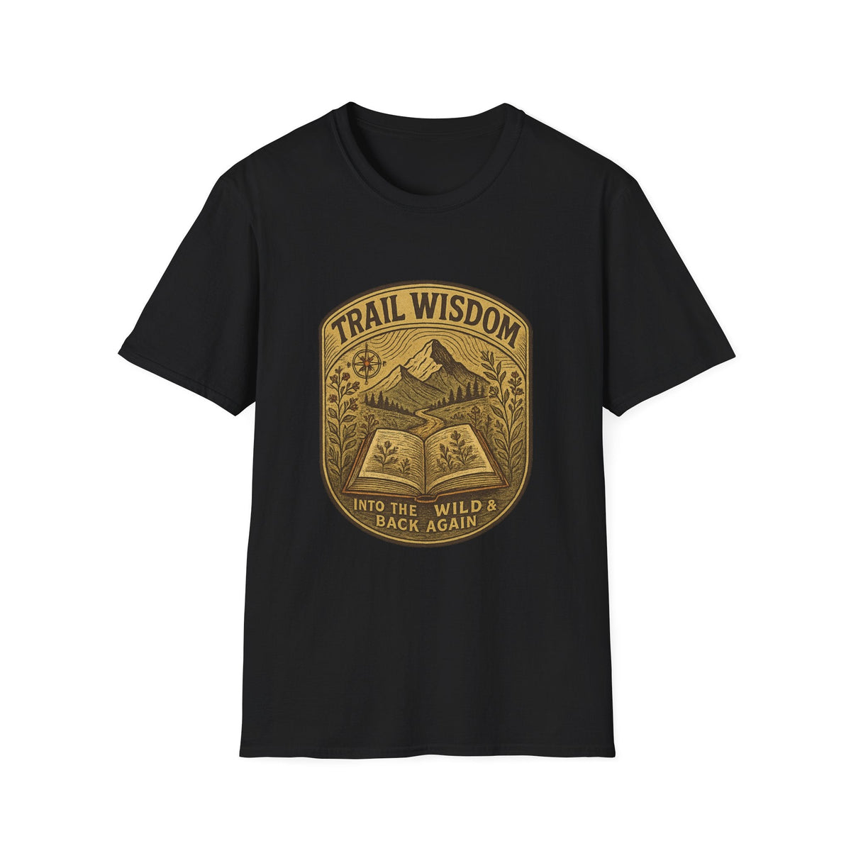 Trail Wisdom mountain badge T-Shirt | hiking nature design | SummitPine